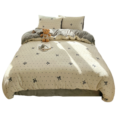 加厚牛奶绒被套加绒被罩床上用品