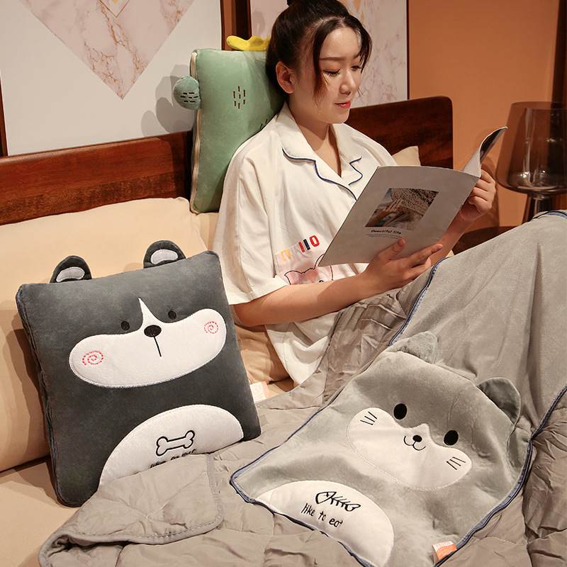 抱枕被子两用冬季办公室汽车沙发枕头毯子靠枕午睡二合一靠垫载