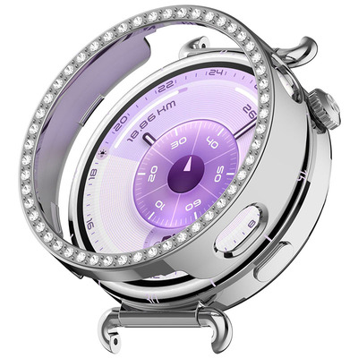 适用于华为GT6保护壳watchgt5镶仿钻镂空半包保护套huawei智能手表gt4高级感个性时尚女新款外表壳41mm配件