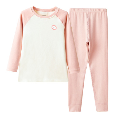 红豆绒秋冬纯棉加厚儿童内衣套装