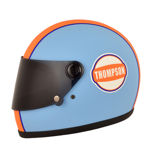 汤普森THOMPSON海湾石油摩托车全盔机车骑士玻璃钢头盔GULF复古盔
