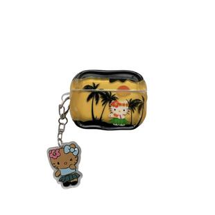 沙滩落日草裙Kitty适用苹果耳机保护套airpods4无线蓝牙耳机壳三四airpodpro2二代ipod耳机盒airpods3保护壳