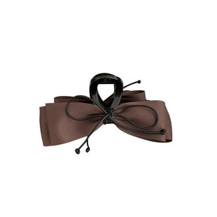 怎么会有这么好看的棕啊~高级面料蝴蝶结发抓扎头发夹后脑勺韩国