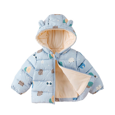 加绒宝宝秋冬幼儿男童棉衣