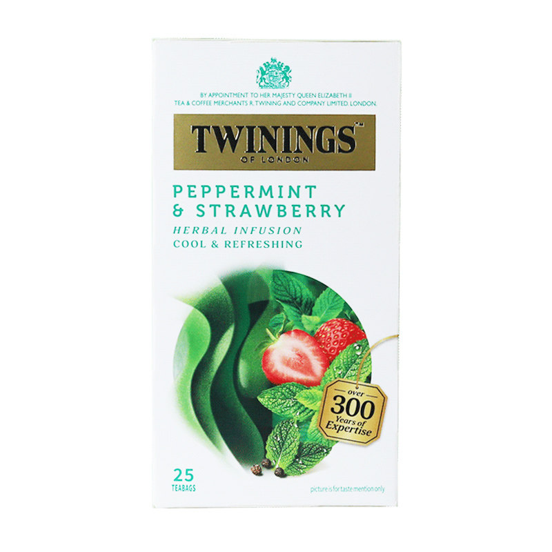 twinings英国川宁草莓薄荷味花草茶 无咖啡因 薄荷茶袋泡茶茶包