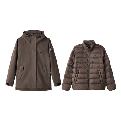 Skechers斯凯奇户外三合一女款羽绒服防风保暖外套 L424W169/05GA