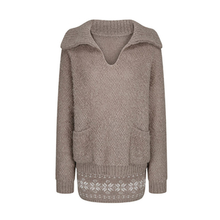 韩国labelleblanc费尔岛复古毛衣针织衫上衣女秋冬半身裙羊毛套装