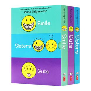 微笑姐妹勇气3册 英文原版漫画书 Smile Sisters and Guts 情绪管理漫画书 青少年经典故事书 女孩成长故事 Raina Telgemeier