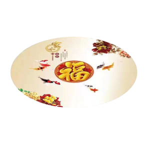 圆形桌垫防水防烫防油免洗可折叠伸缩桌桌布pvc软玻璃3D印花简约