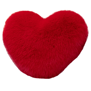 大红色仿狐狸毛爱心抱枕心形毛绒沙发腰靠垫结婚高端可爱心型礼物