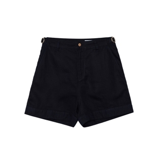 素然klee klee 夏季女士气质经典靛蓝染水波纹棉麻A型休闲裤短裤