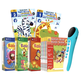 英文原版进口教辅 幼儿英语启蒙 点读版练习册 SAP Rainbow Math English Science Evan-Moor Stories To Read Sight Words送音频