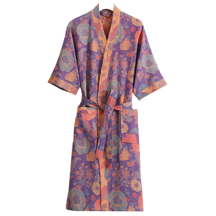 纯棉纱布浴袍女夏季2026新款全棉男四季薄款睡袍吸水速干成人浴衣