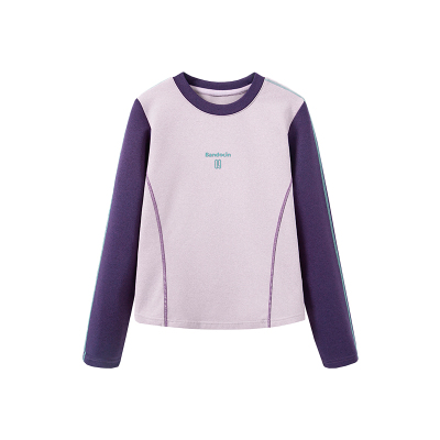 半度闲2025秋原创撞色T恤长袖衣