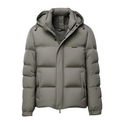 男士短款连帽可拆白鸭绒羽绒外套