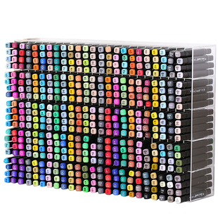 丙烯马克笔收纳架亚克力透明桌面彩笔分格展示架美术生画笔收纳盒