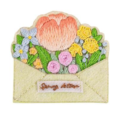 刺绣手工diy花朵别针材料包