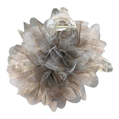 仲夏夜之梦薄纱咖灰色花朵抓夹