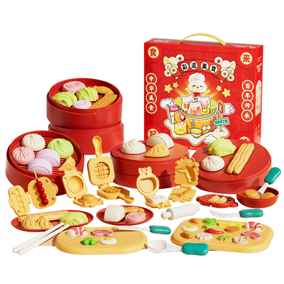 儿童无毒国潮美食彩泥模具套装