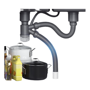 厨房洗菜盆水槽双槽下水管道洗碗池配件水池下水器排水管防臭套装