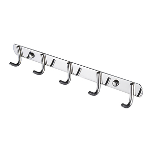 厨房挂钩304不锈钢免打孔厨具勺子铲子挂勾一排长条挂架强力粘钩