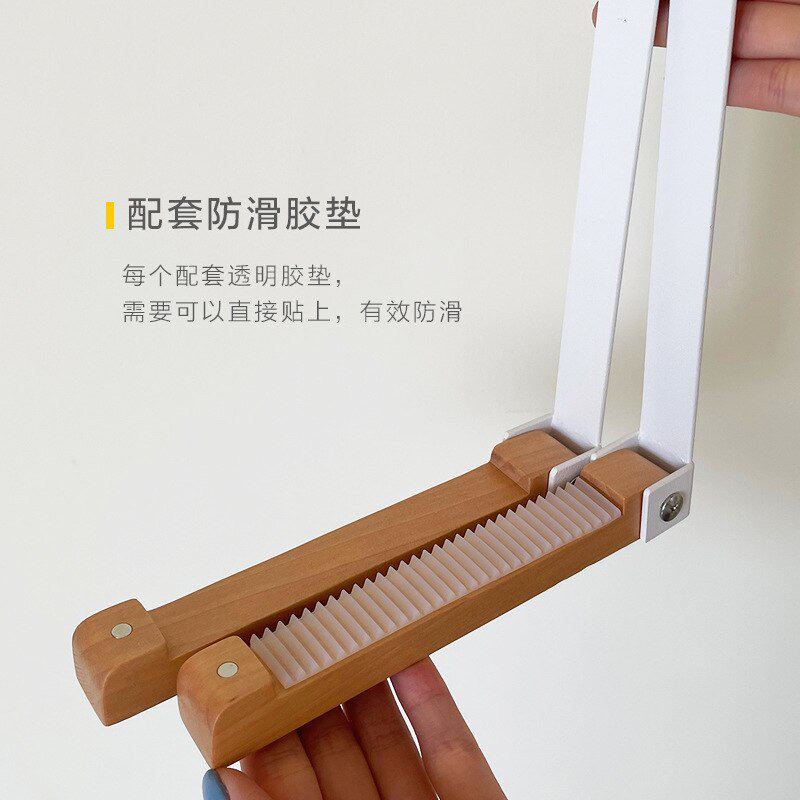 实木免打孔门后收纳痕空间挂钩衣架衣可折叠架省次无壁挂净隔夜