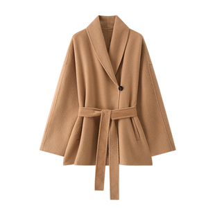 TEASEL「阿拉善绒章」100骆驼绒一手长青果领显瘦时尚双面呢大衣