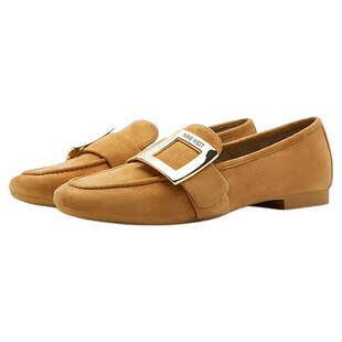 Nine West/玖熙乐福鞋女时光徽章春季真皮英伦小皮鞋金属方扣单鞋