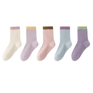 六指鼠100棉无骨袜秋冬季儿童袜子女童男春秋款a类中筒全棉袜纯棉