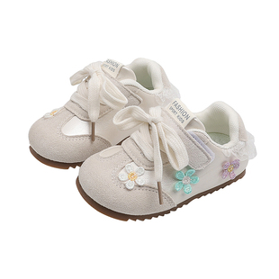 女童德训立体小花鞋2026春季新款韩版薄荷曼波运动休闲鞋软底单鞋