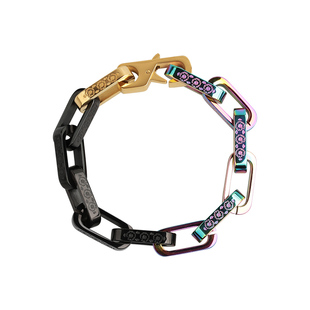 个性拼接钛钢手链男高级感粗款简约时尚嘻哈手环不掉色发型师饰品