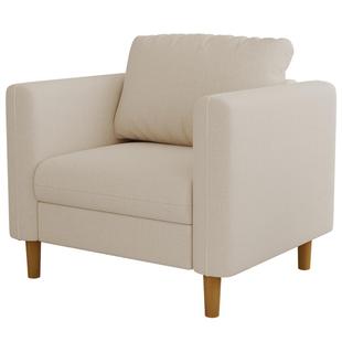 日式原木风单人沙发客厅阳台卧室布艺小沙发新款休息区接待沙发椅