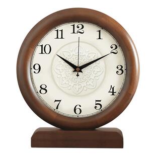 实木2024新款复古台钟客厅静音家用钟表新中式大字体老人石英座钟