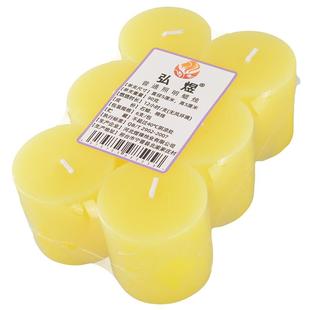 平头圆柱形加粗短款多彩黄色无味家用照明红蜡烛酒吧餐厅桌摆白腊