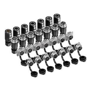 蓝色航空插头单孔面板母座EW-LP16型2/3/4/5芯防水IP68防水连接器