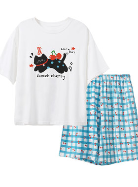 莫代尔青少年短袖套装女童2026新品童装家居服初高中学生女孩睡衣