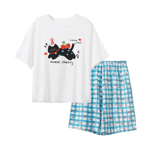 莫代尔青少年短袖套装女童2026新品童装家居服初高中学生女孩睡衣