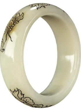 御府新疆和田玉黄皮手镯女款