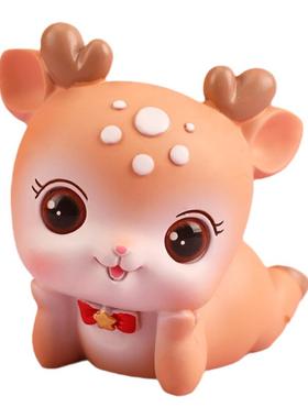 初心小萌鹿可爱女生粉色鹿儿童治愈少女心摆件学生创意家居装饰品