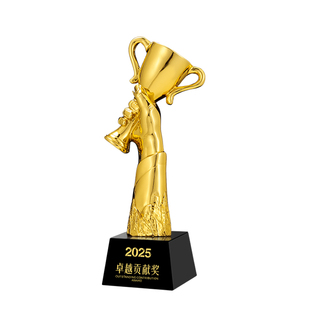 精品树脂镀金奖杯定制创意马年造型年会颁奖奖牌厂家直销免费设计