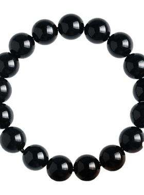 普陀山天然乌金黑曜石手串