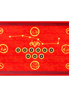 慈缘正堂珊瑚绒六帝钱地垫压门槛