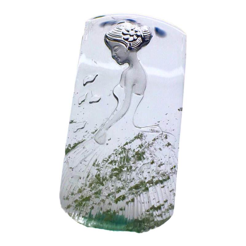 水晶女孩吊坠粉晶绿幽灵挂件个性