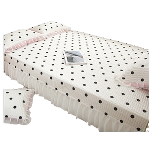 定制全棉夹棉榻榻米床盖纯棉炕床墙围边2023新款床垫子床单罩防滑