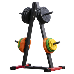 杠铃架小孔铃片架家用健身举重手抓杠铃全胶杠铃片储存架存放器材