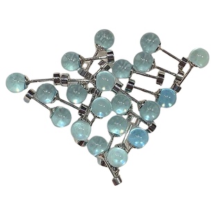 Pink Daily新中式清冷感宝石钛钢耳钉女海蓝色耳骨钉高级感耳蜗钉