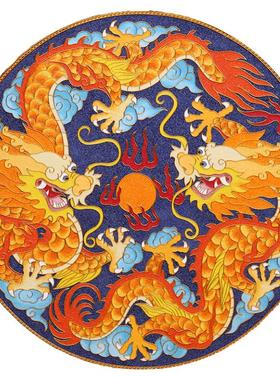 二龙戏珠掐丝珐琅彩摆件