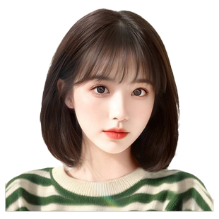 假发短发女全头头套仿真真发波波头女款减龄发型适合圆脸的假发套