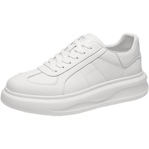 周柯宇张凌赫同款百丽云迹男士休闲运动板鞋增高厚底小白鞋子加绒