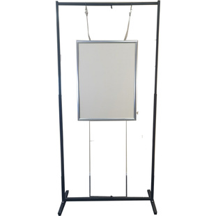 伸缩门型展架立式书画艺术展板挂相框海报框画黑色白色学校作品展